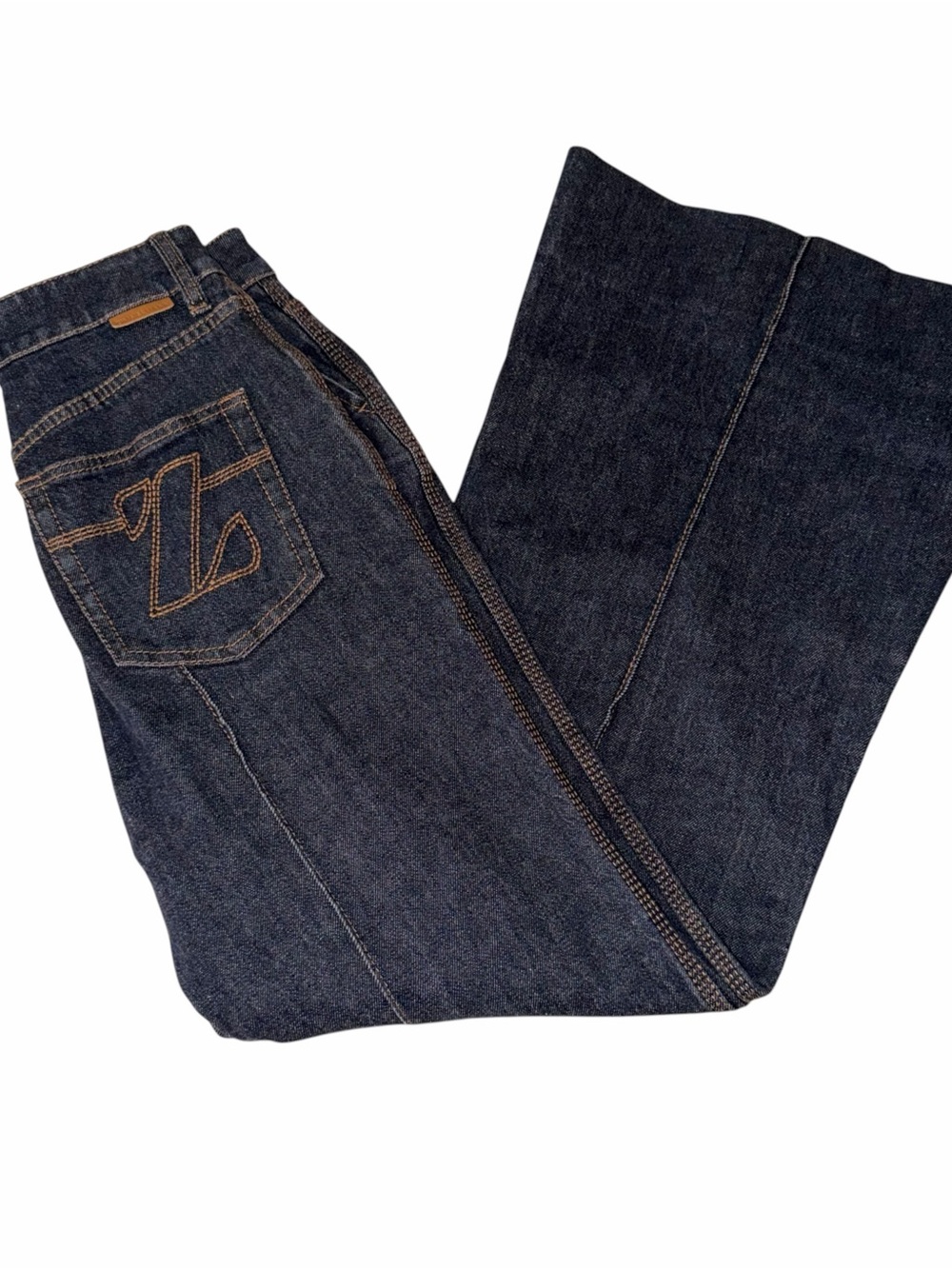 Zimmermann Womens Cotton Flared Jeans High Rise Size 28 Contrast Stitch